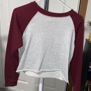 Forever 21 Maroon and Light Gray Sweatshirt